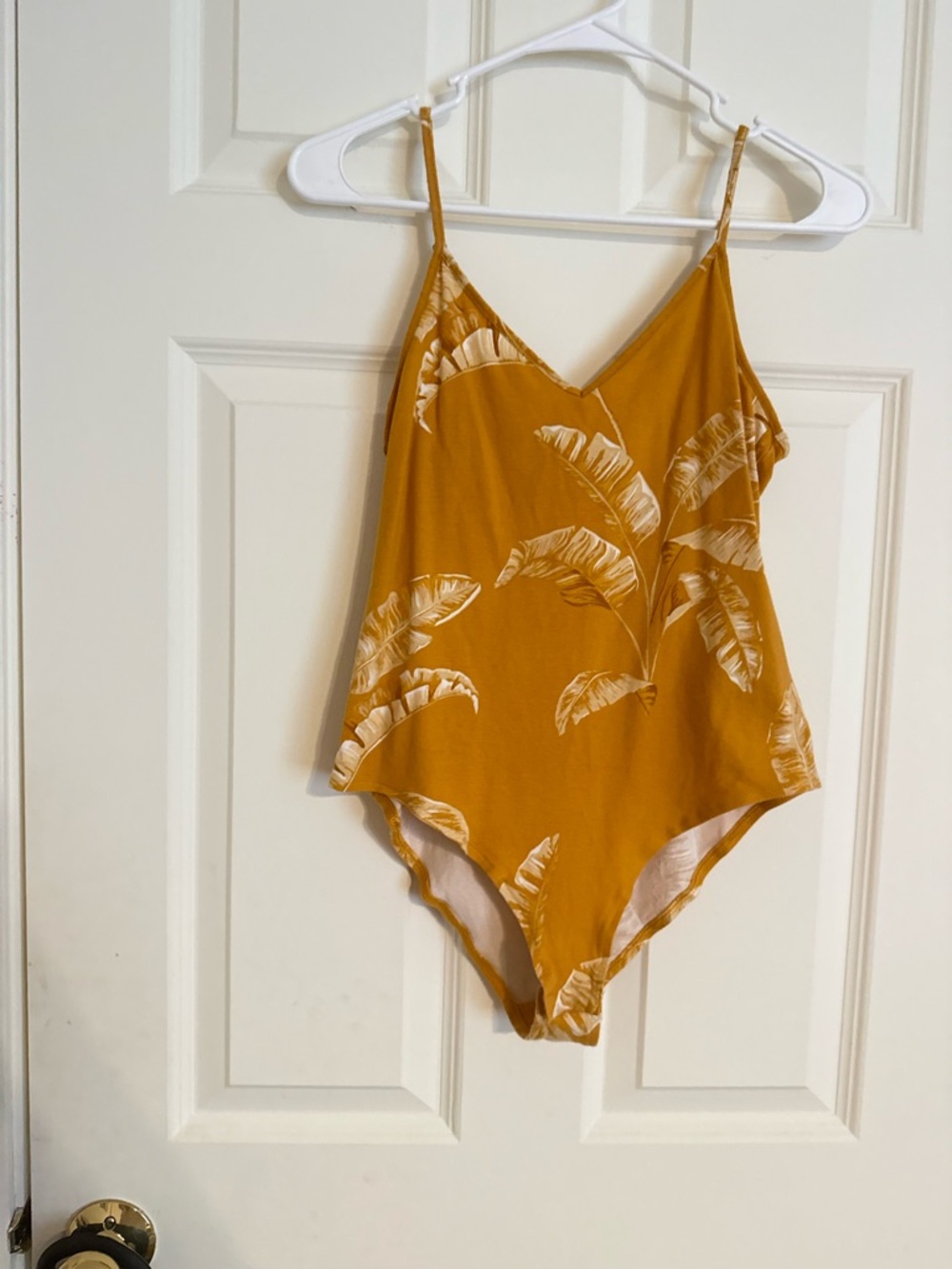H&M Mustard Yellow Tropical Print Bodysuit